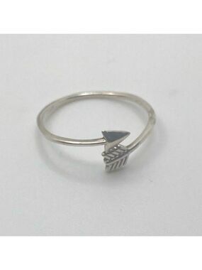 Vtg Sterling Silver Open Arrow Sagittarius Symbol Ring Open / Adjustable OS